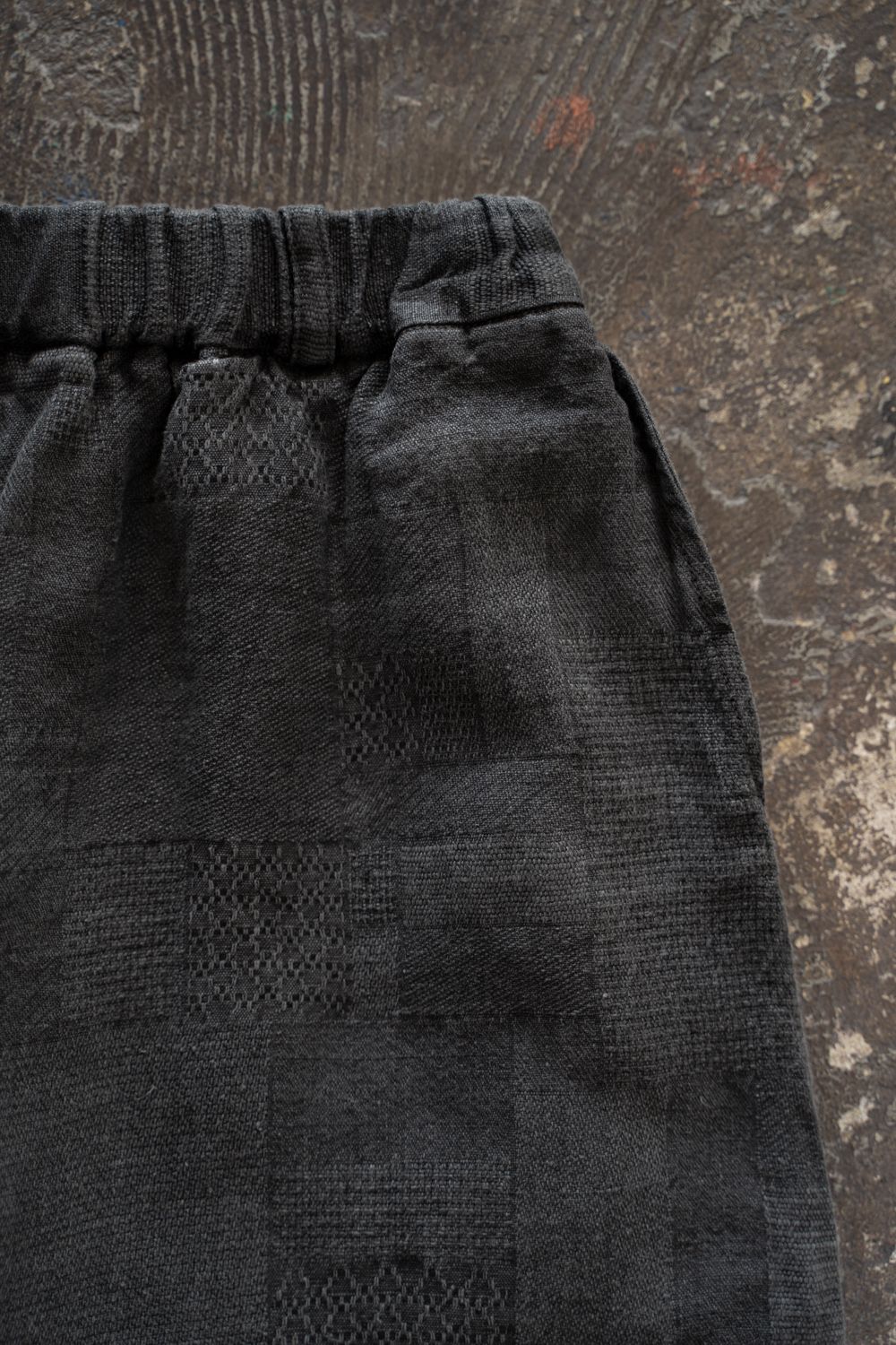 【ラスト1点】亜麻大麻ジャカードパンツ(炭)