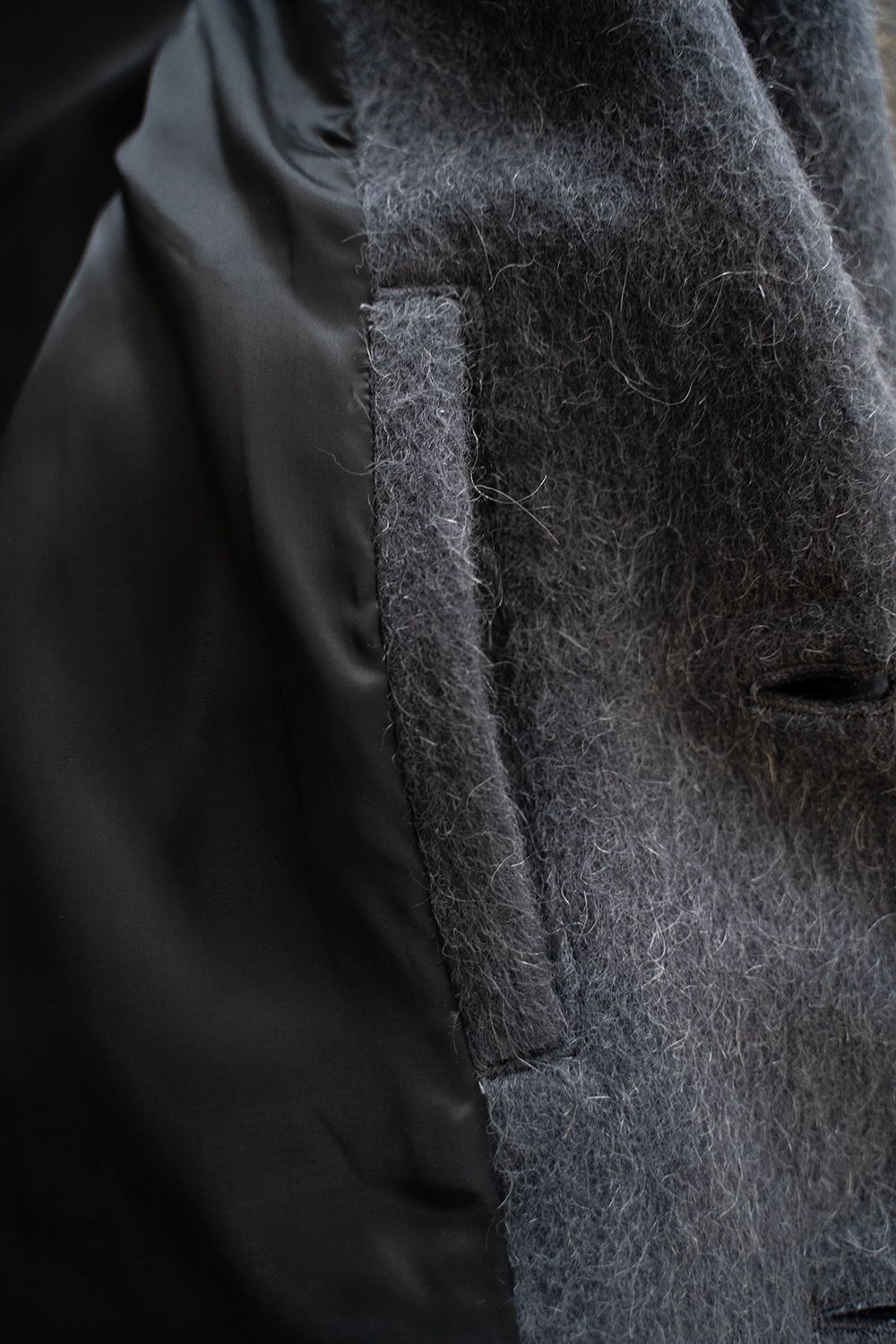 【25AW】Mohair Shaggy Long Jacket/モヘアシャギーロングジャケット(CHARCOAL)