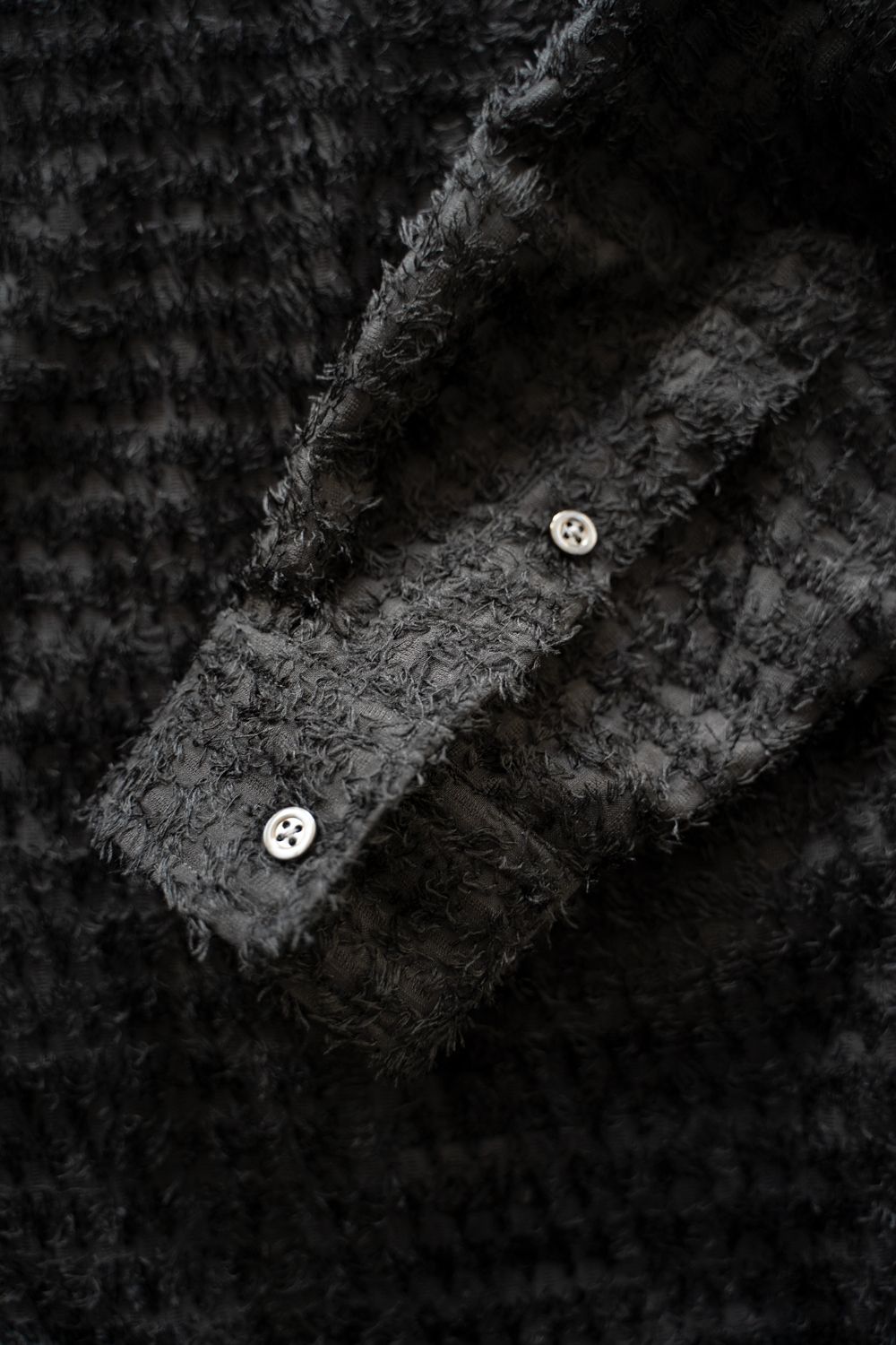 【25AW】Fuzzy Sheer L/S Shirt/ファジーシアーロングスリーブシャツ(BLACK)