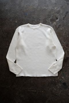 【ラスト1点】スビンコットンツータックワッフルロングTシャツ(OFF WHITE ONE WASH)