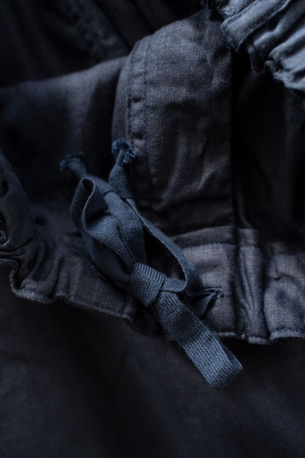 大麻ワイドパンツ(濃紺)