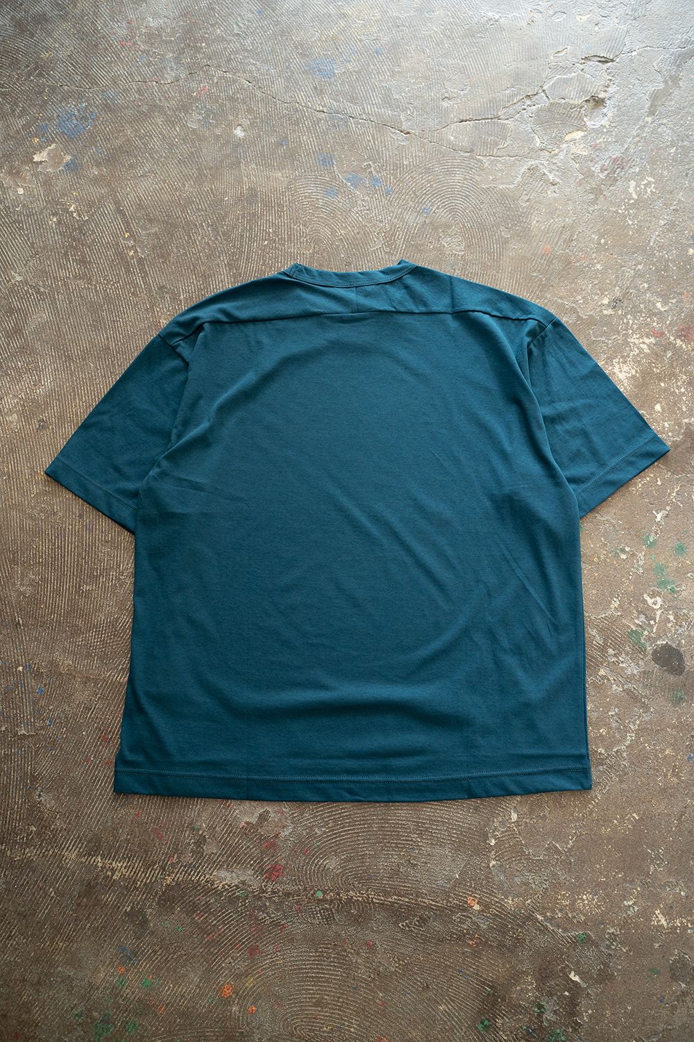 【ラスト1点】【23SS】強撚コットンスプリットヨークTシャツ(TEAL BLUE)