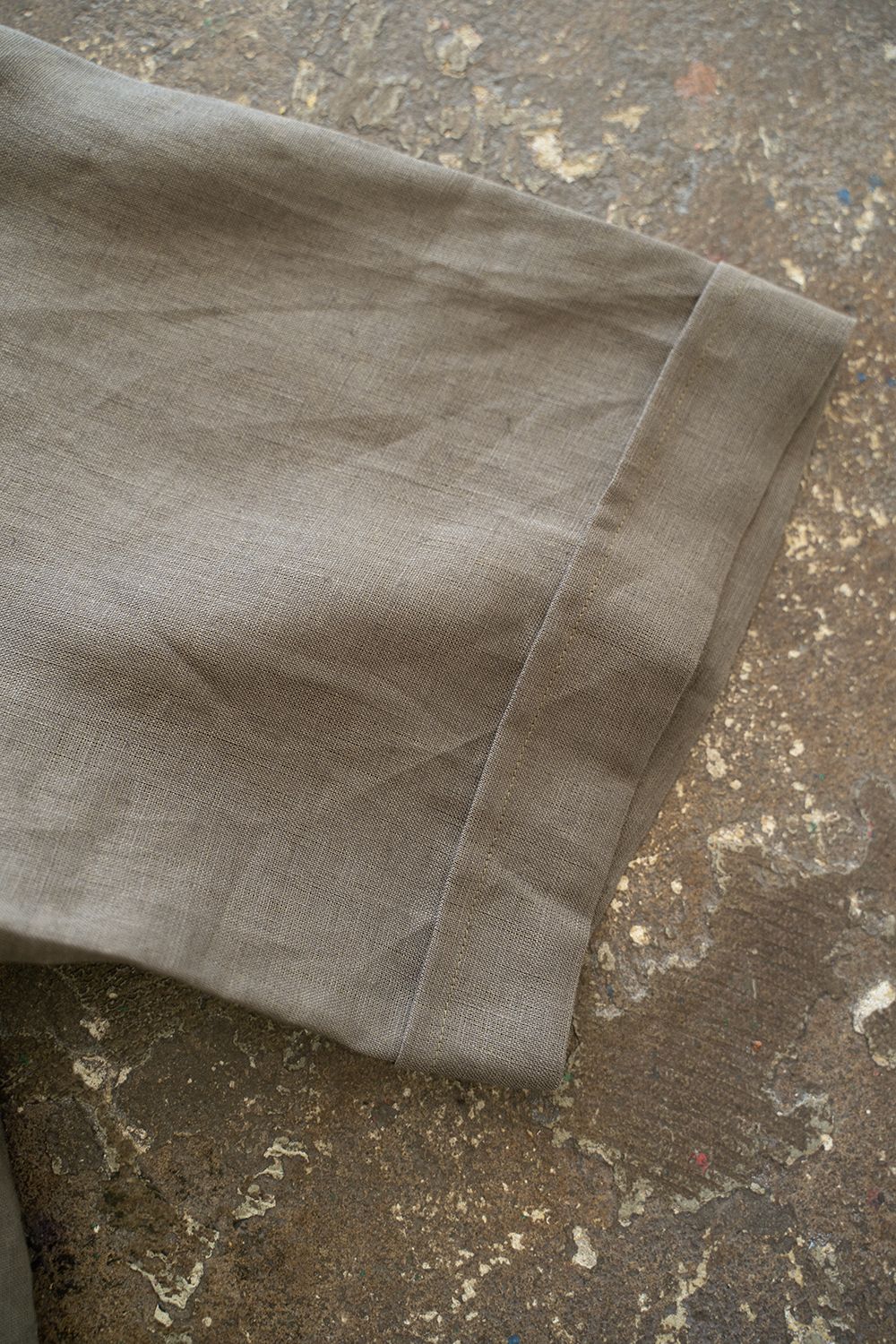 【ラスト1点】【23SS】半袖リネンレギュラーカラーシャツ(KHAKI BROWN)