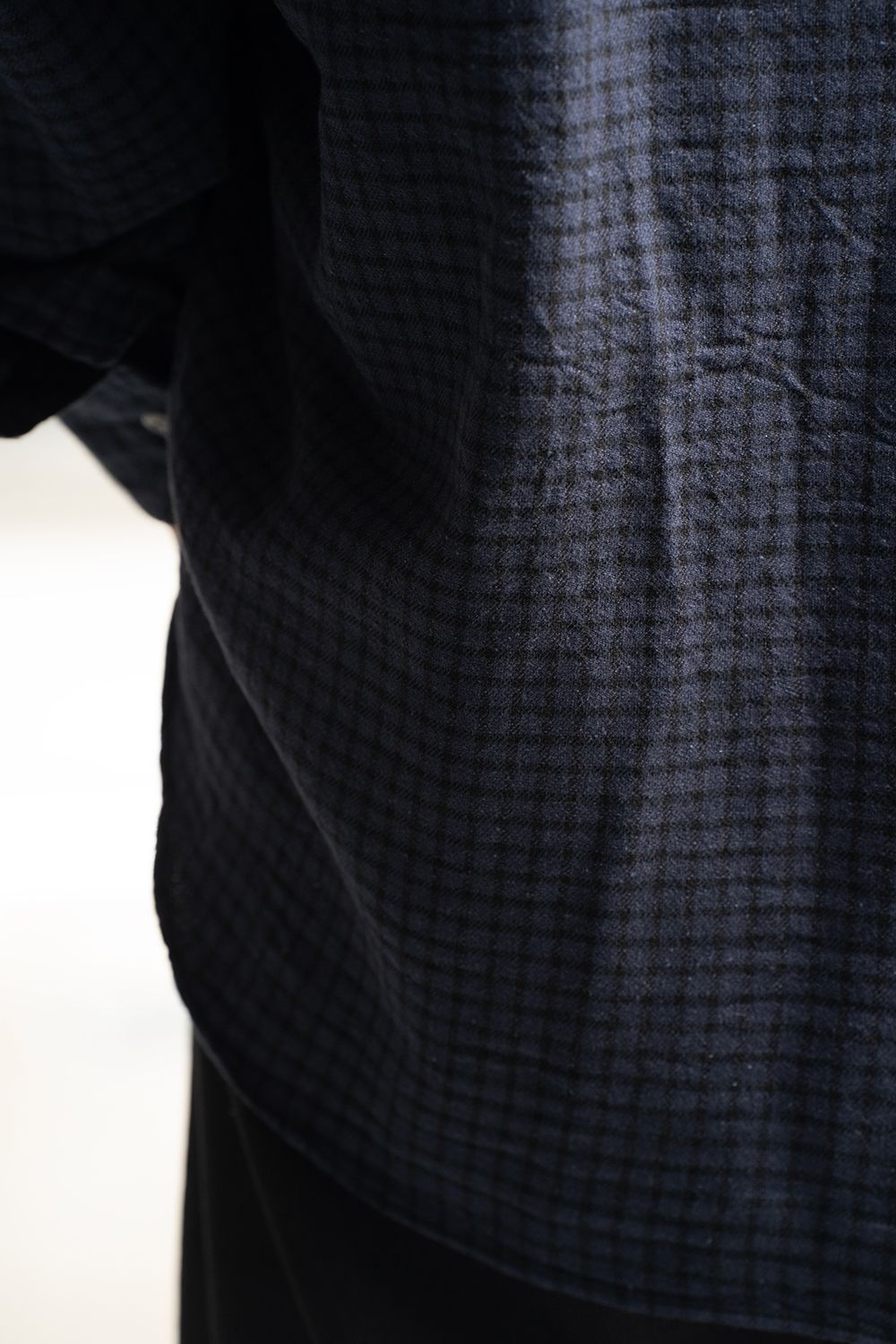 【ラスト1点】【25AW】Cotton Wool Silk Flannel Check Shirts(PURPLE×BLACK)