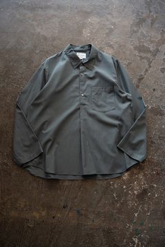 【26SS】キュプラ×コットンプルオーバーシャツ(BLUE GREY)