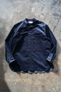 【ラスト1点】【22AW】バンドカラーコーデュロイシャツ(NAVY)
