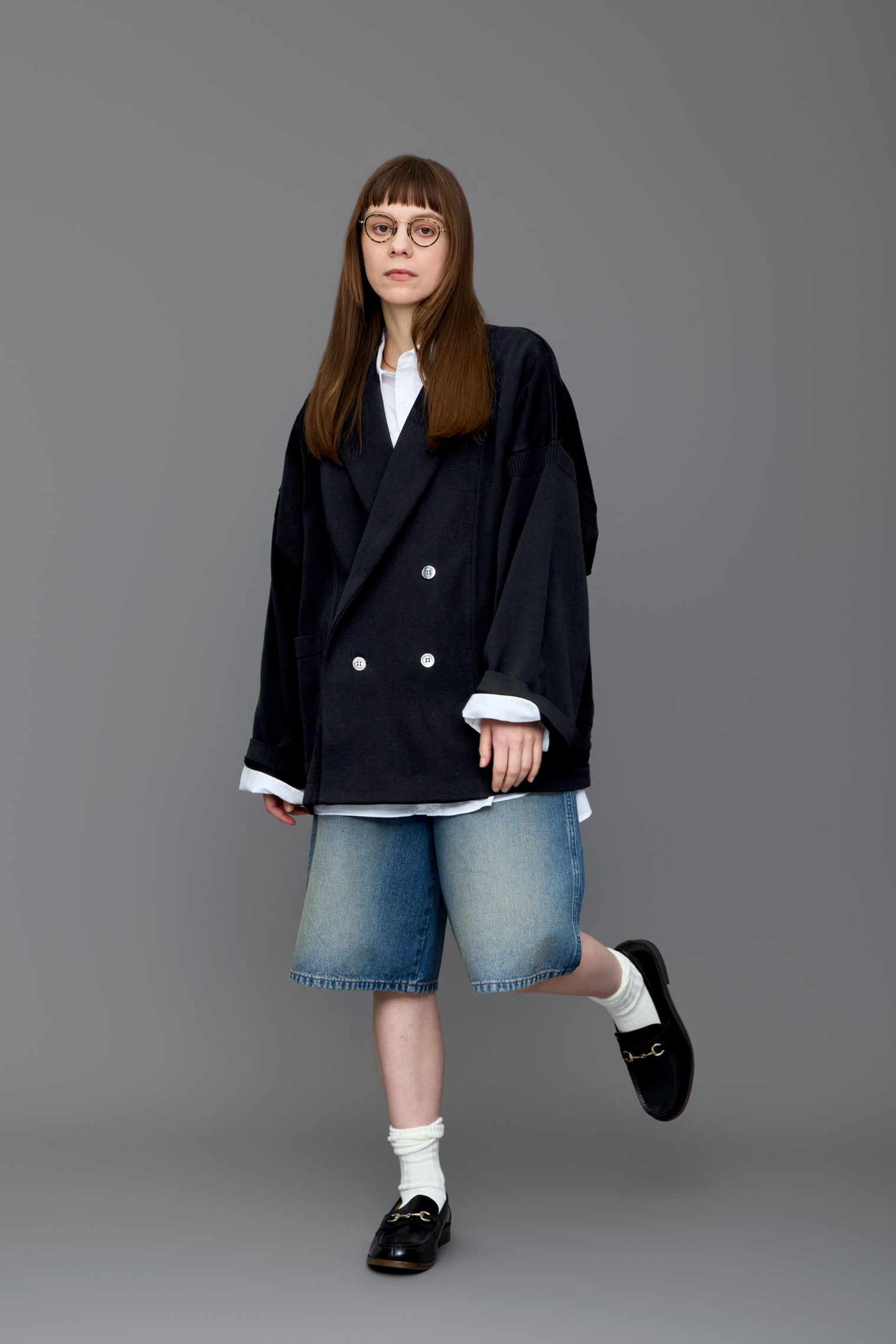 YASHIKI - 【ラスト1点】【26SS】Seion Short Double Jacket(BLACK