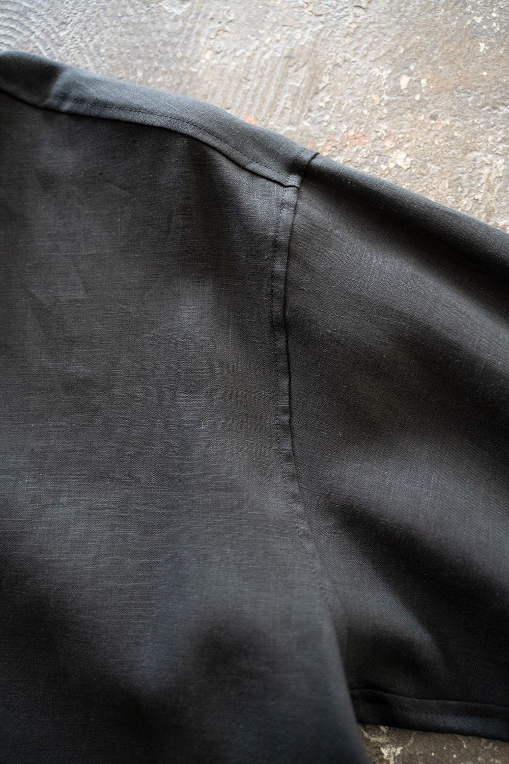 【ラスト1点】【22SS】French Linen L/S Shirt/フレンチリネンロングスリーブシャツ(BLACK)