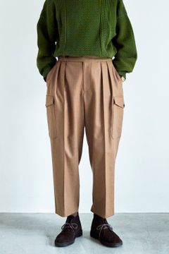 【ラスト1点】【22AW】2-Tack Flannel Cargo Pants/2タックフランネルカーゴパンツ(BEIGE)