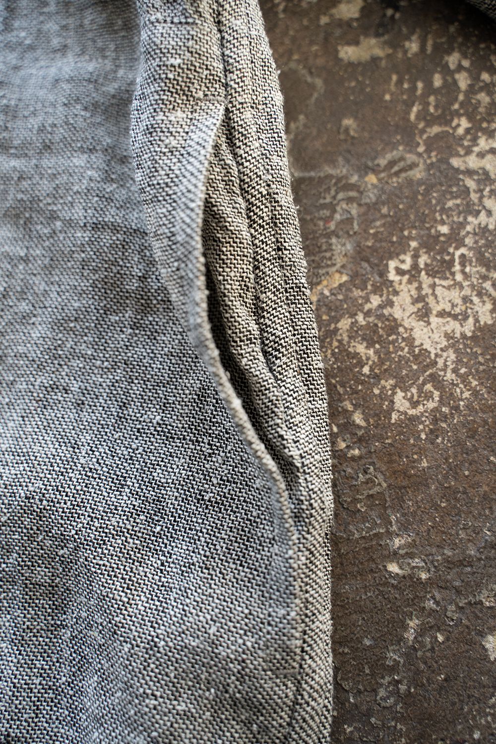 【ラスト1点】【23SS】リネン×シルクシャツブルゾン(LIGHT GRAY)