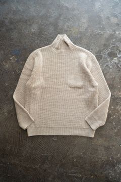 【ラスト1点】【22AW】胸ポケハイネックニット(BEIGE)