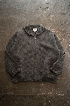 【ラスト1点】【25AW】英国羊毛5Gニットジップブルゾン(GRAY)
