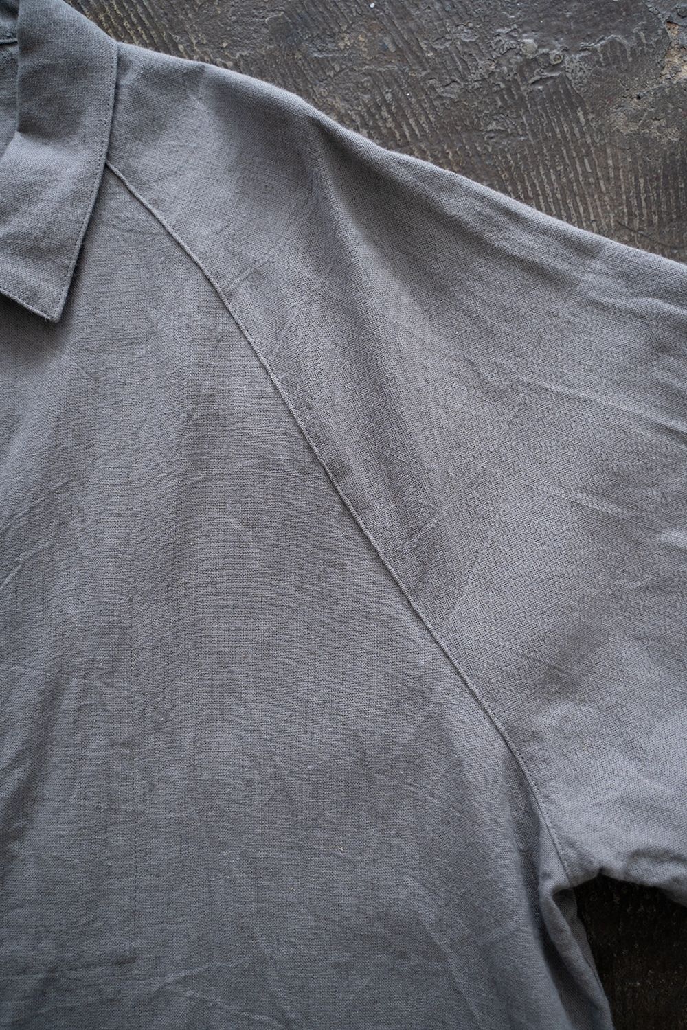 【ラスト1点】【24SS】リネン×ラミーミニマルブルゾン(GRAY)