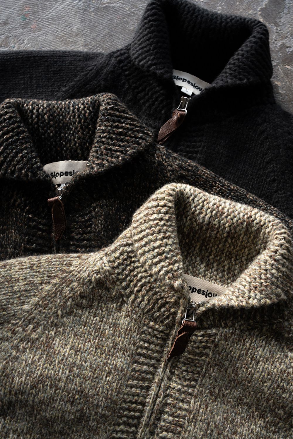 【Sサイズ】yak/lambs multi ply HAND KNITTING cowichan sweater(CAMO)