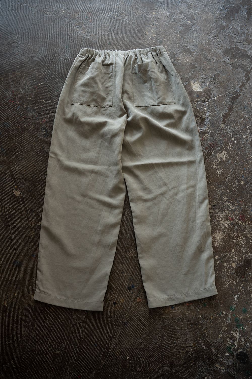 【26SS】ピグメントプリントタックイージーパンツ(SAGE)