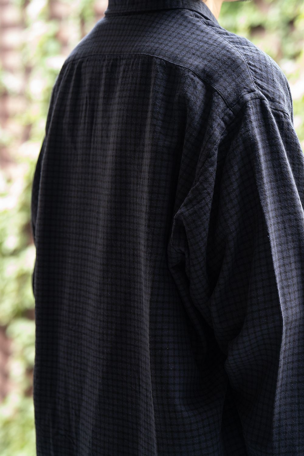 【ラスト1点】【25AW】Cotton Wool Silk Flannel Check Shirts(PURPLE×BLACK)