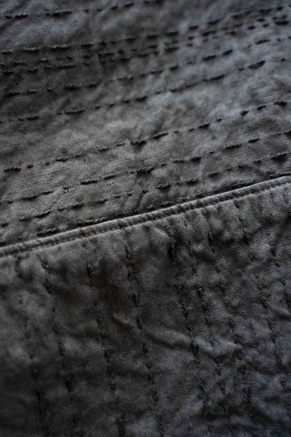 薄手刺し子織ジャケット(松煙)