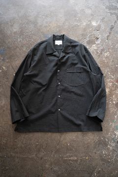 【ラスト1点】【25SS】コットンシルクオープンカラーシャツ(BLACK)