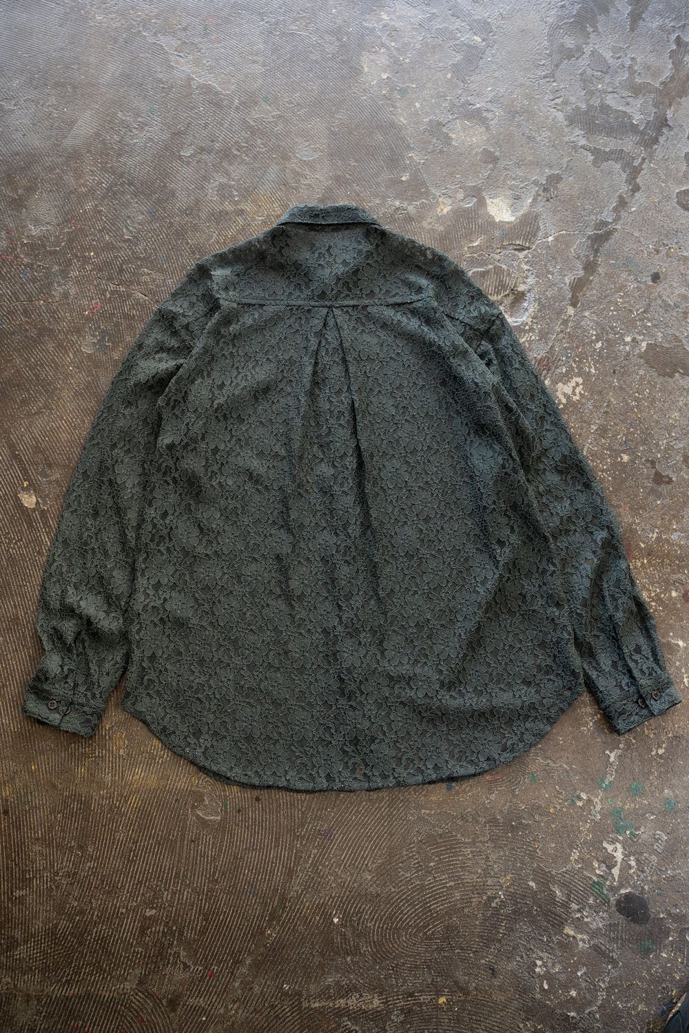 【ラスト1点】【25AW】Cord Lace L/S Shirt/コードレースロングスリーブシャツ(GREEN)