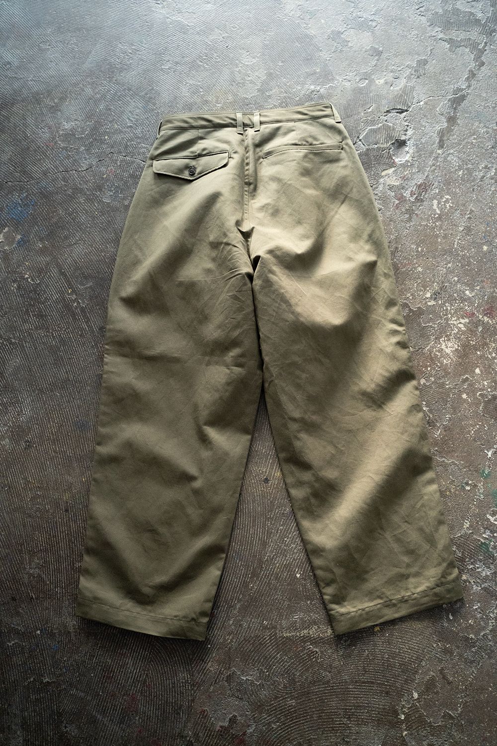 【ラスト1点】【23SS】インボックスタック綿麻パンツ(OLIVE)