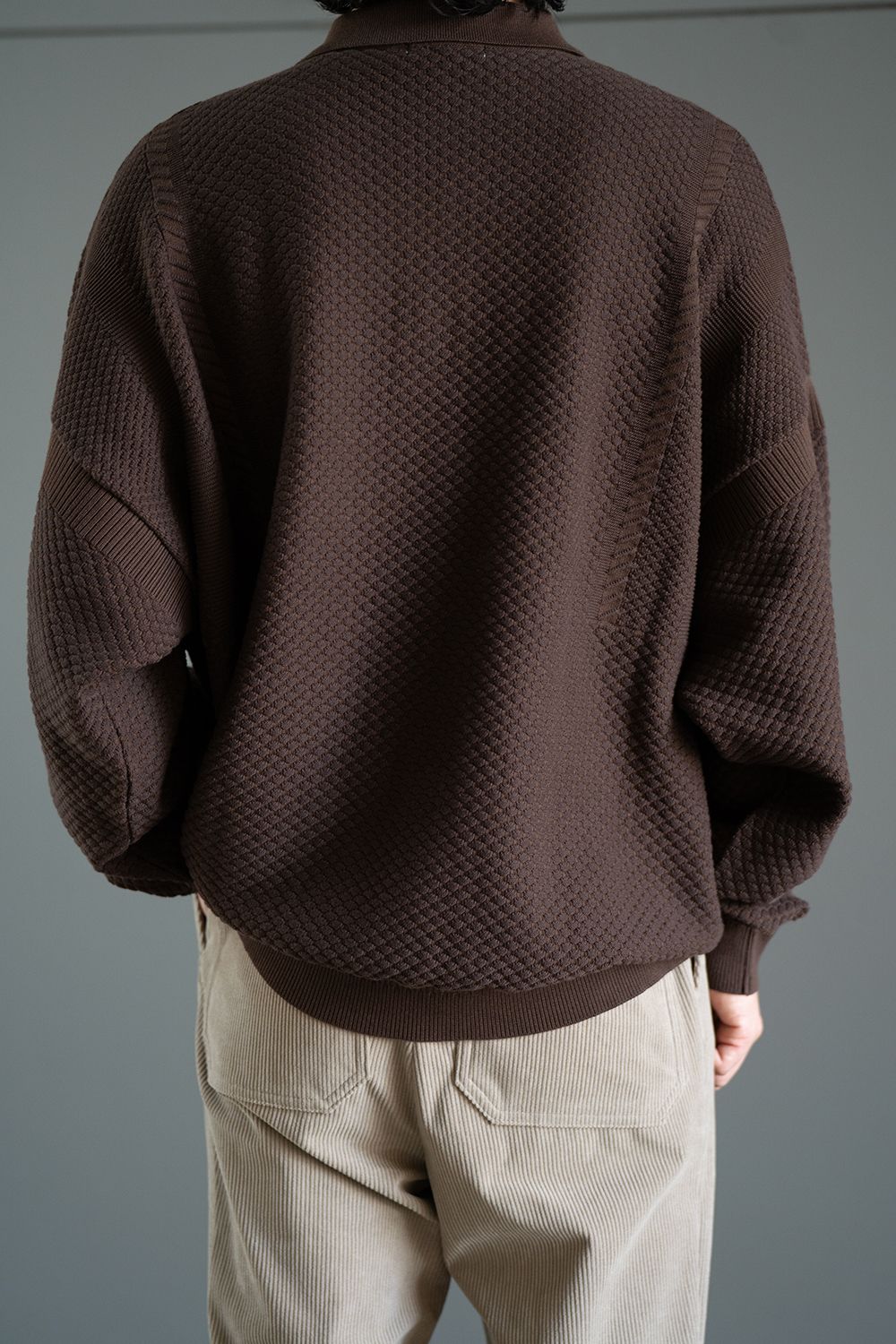 YASHIKI - 【ラスト1点】【24AW】Sekka Knit Polo(BROWN) | Salty YASHIKI - 【ラスト1点】【24AW】Sekka Knit Polo(BROWN) | Salty