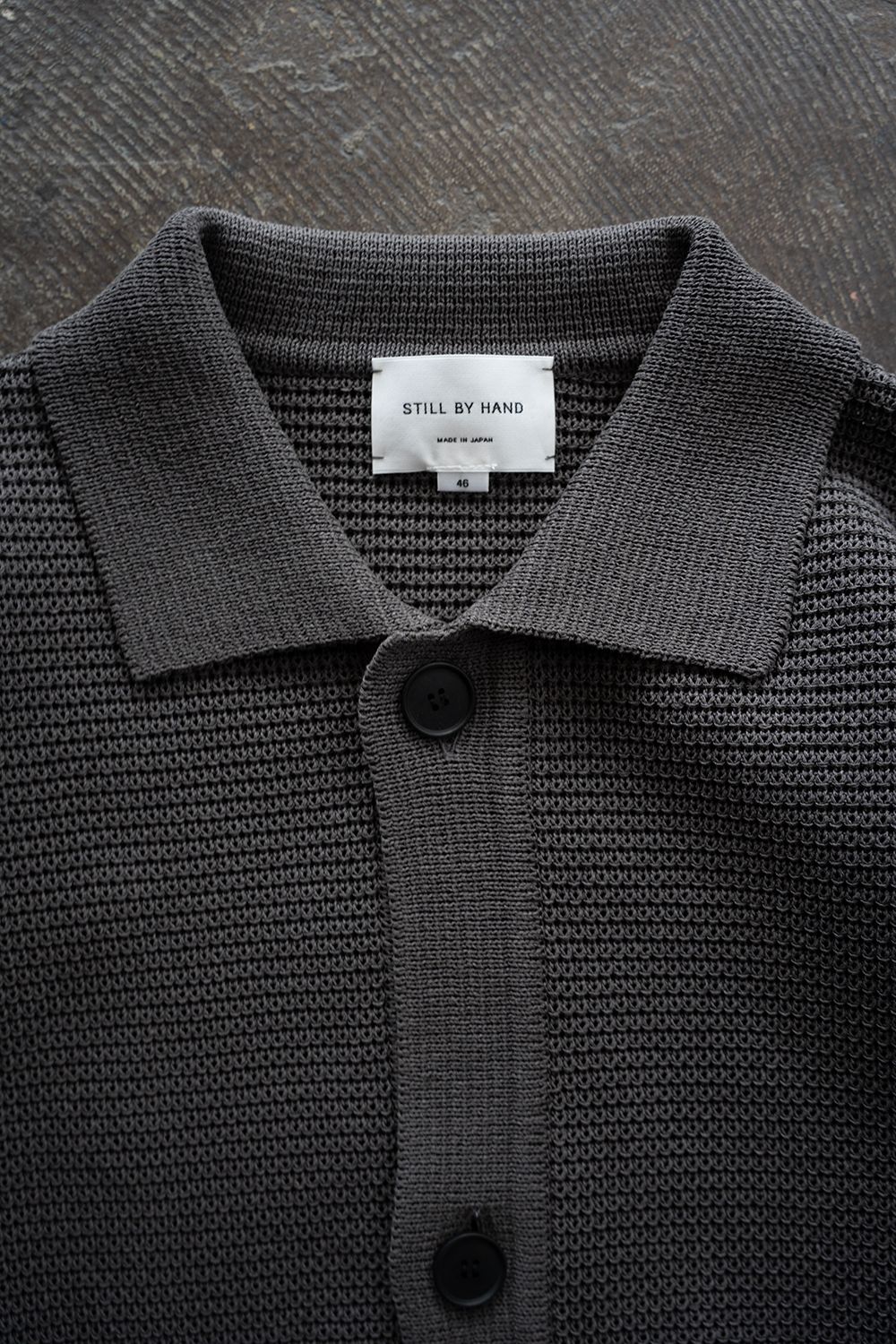 【26SS】和紙混7Gニットブルゾン(BROWN CHARCOAL)