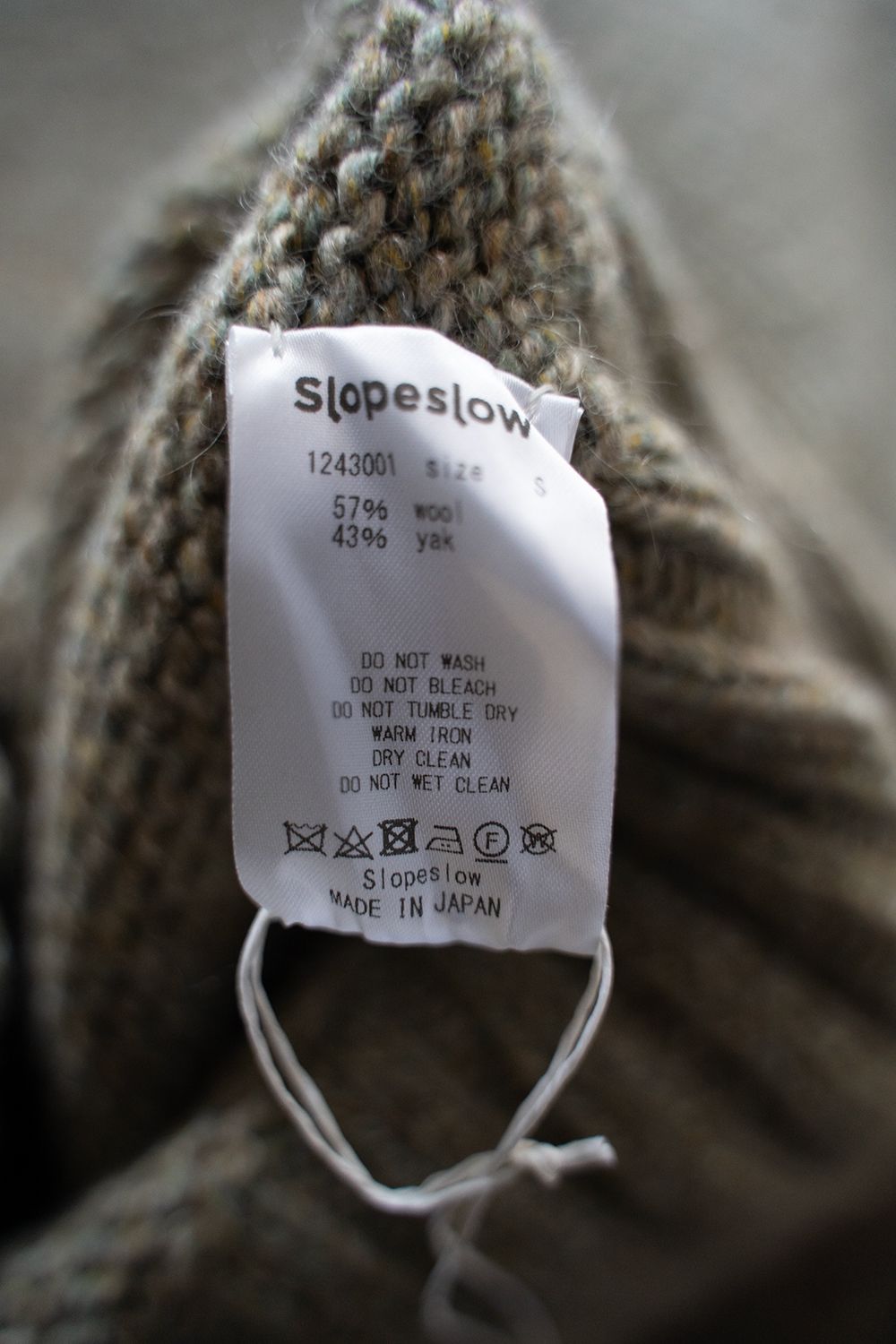 yak/lambs multi ply HAND KNITTING yoke top crew neck sweater(FOG)