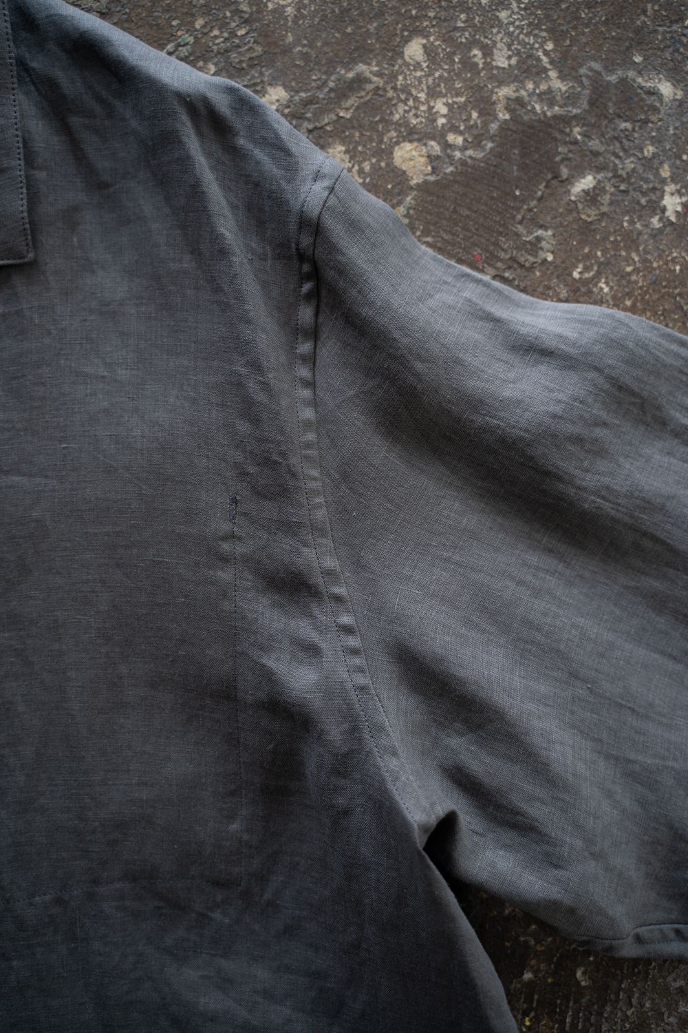 【26SS】リネンミニマルカバーオールジャケット(BLUE GREY)