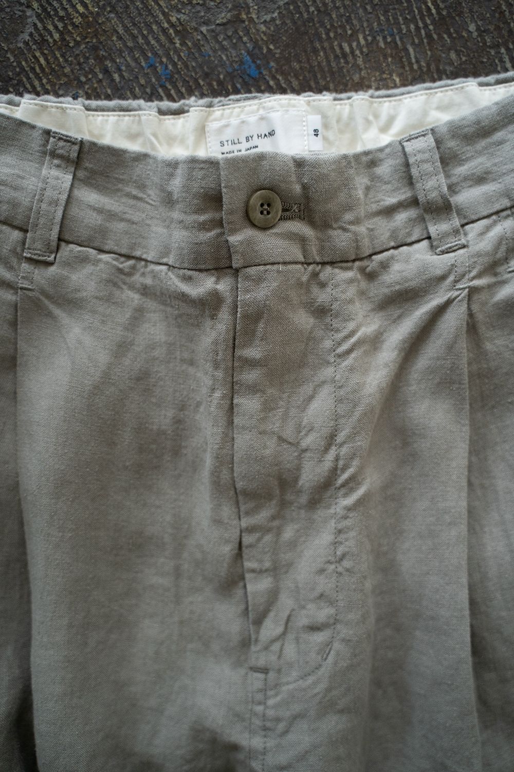 【ラスト1点】【25SS】リネンオックス2タックワイドイージーパンツ(GREIGE)
