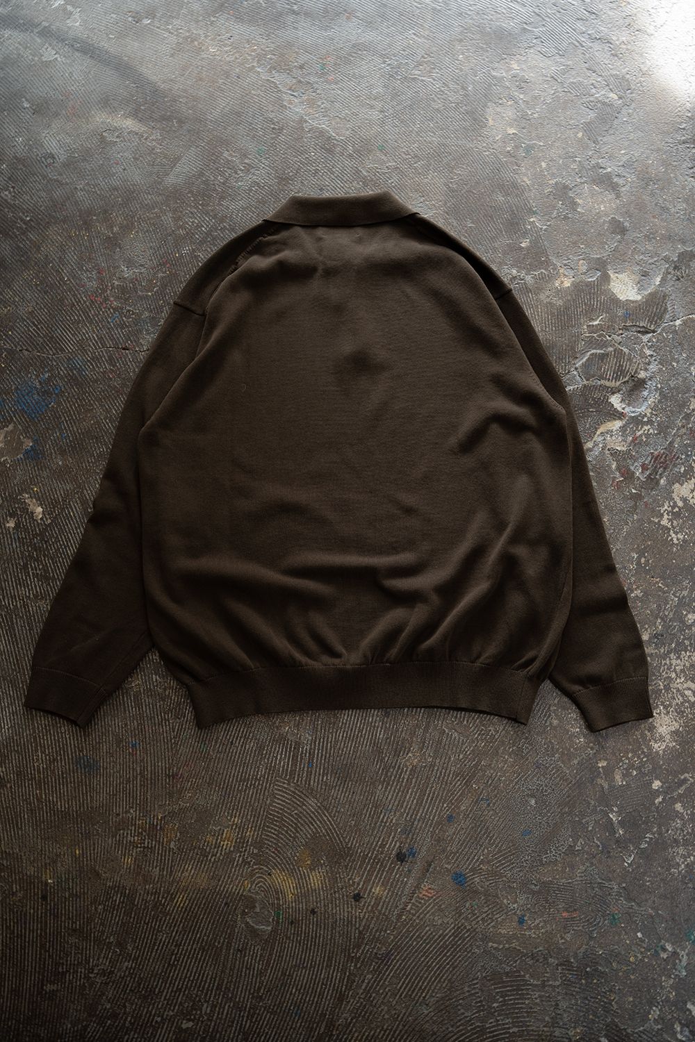 【26AW】コットン×シルク12Gニットポロ(KHAKI BROWN)