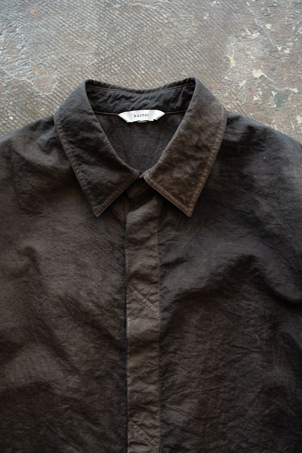 【ラスト1点】【26SS】Aurora Dyed Nylon Shirt(BROWN)