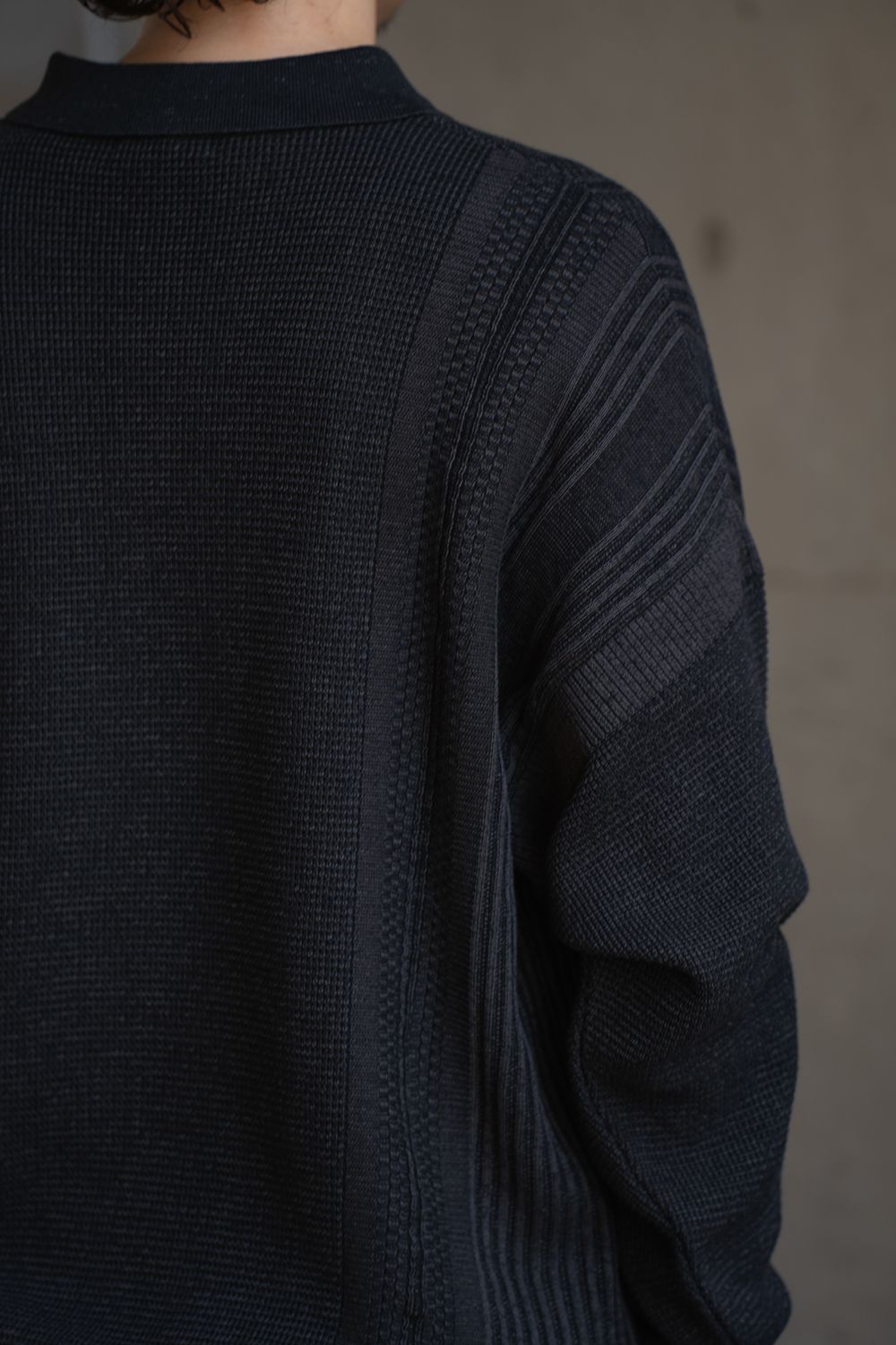 【26AW】Akisame Knit Polo(BLACK)