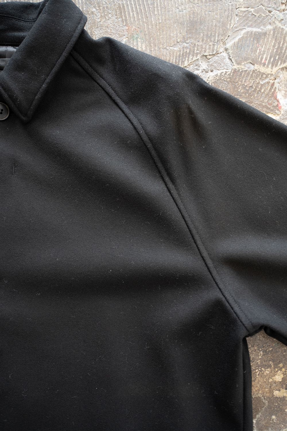 【ラスト1点】【23AW】Flyfront Raglan Shirt Jacket/フライフロントラグランシャツジャケット(BLACK)