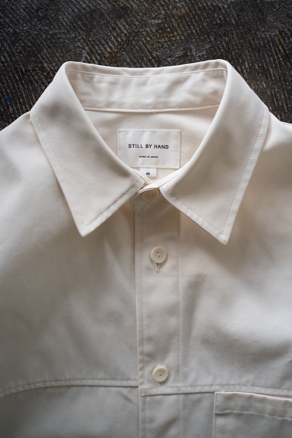 【ラスト1点】【25SS】強撚コットン×ポリエステルシャツブルゾン(OFF WHITE)