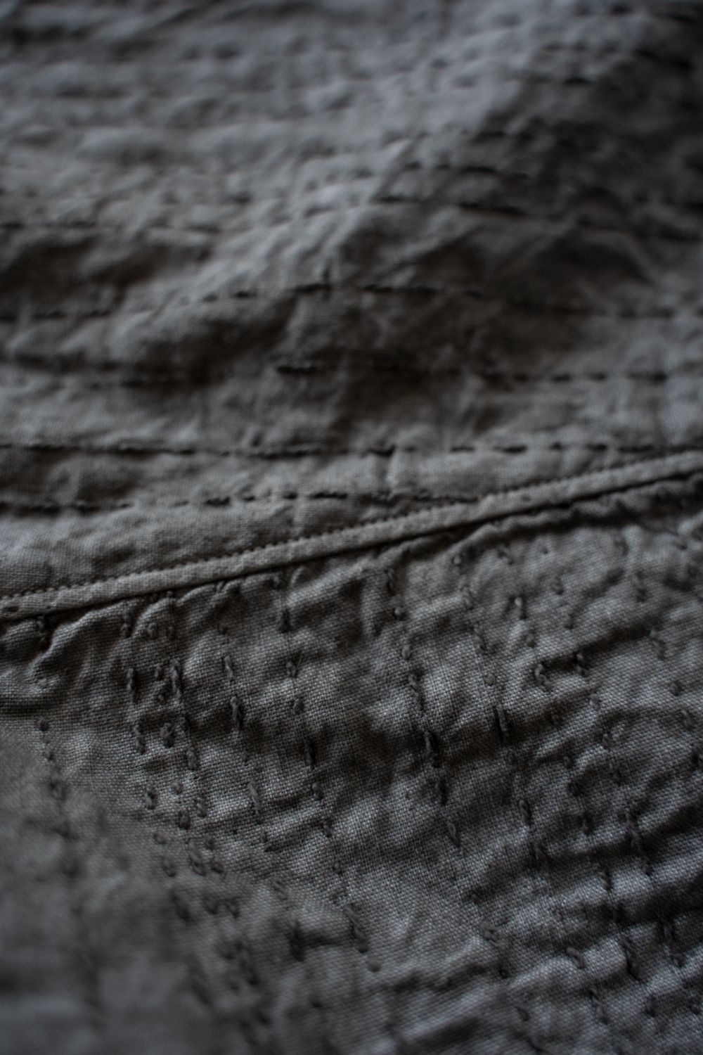 薄手刺し子織ジャケット(松煙)