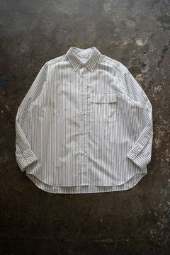 【ラスト1点】【25SS】コットン×ラミーオーバーサイズシャツ(WHITE STRIPE)