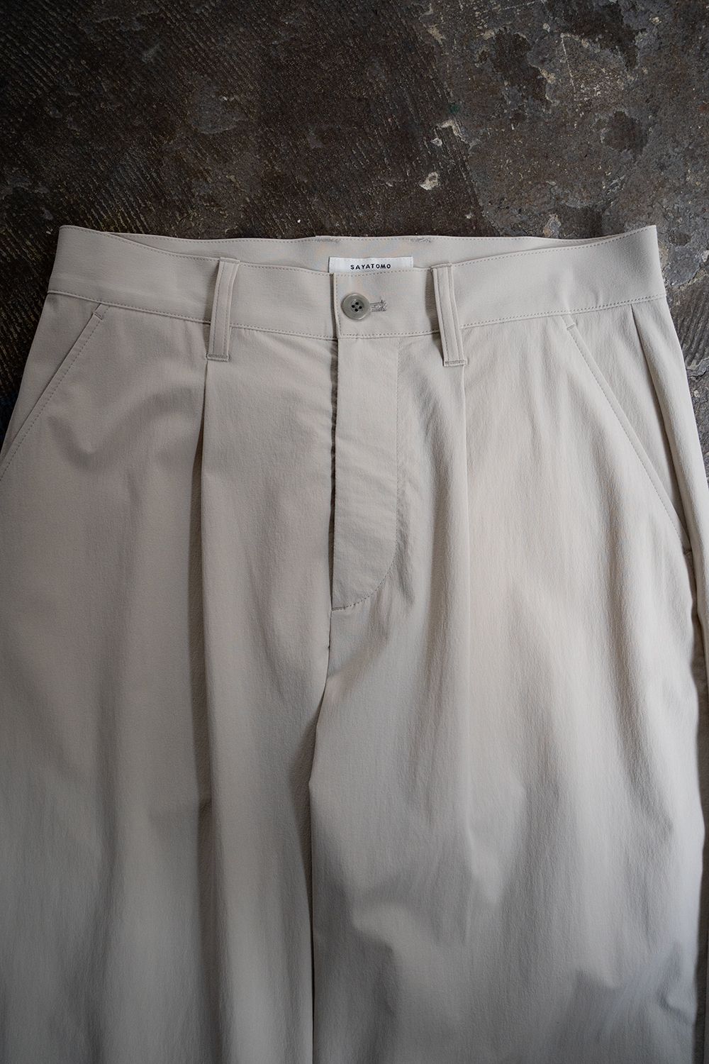 【25SS】1-Tack Nylon Trousers/1タックナイロントラウザーズ(LIGHT GRAY)
