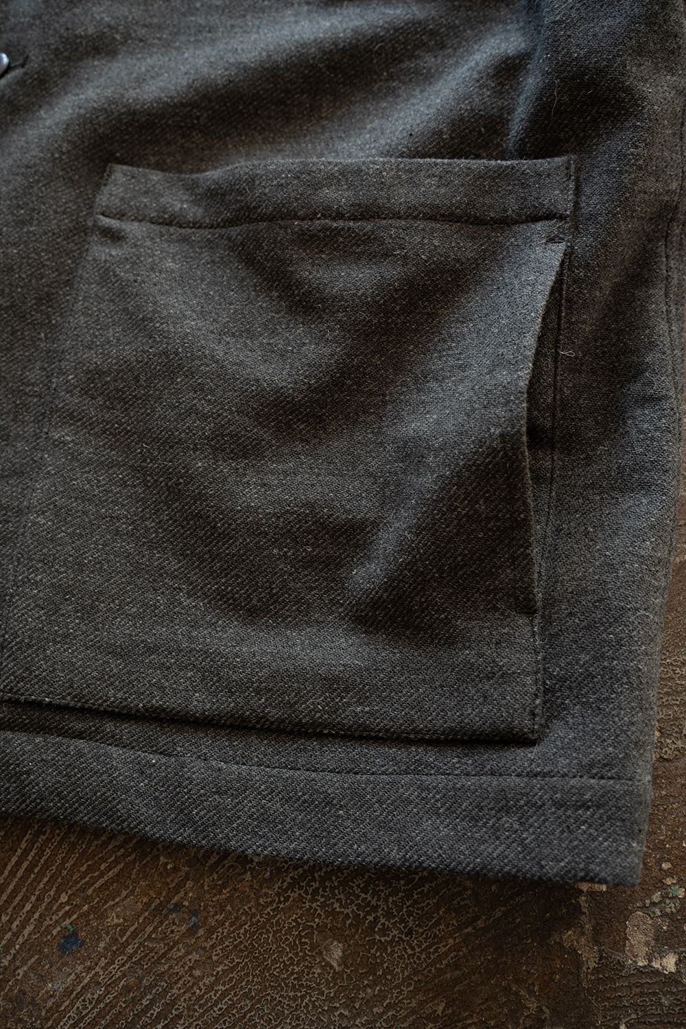 【26AW】コットン×ウールカルゼカバーオール(GREY)