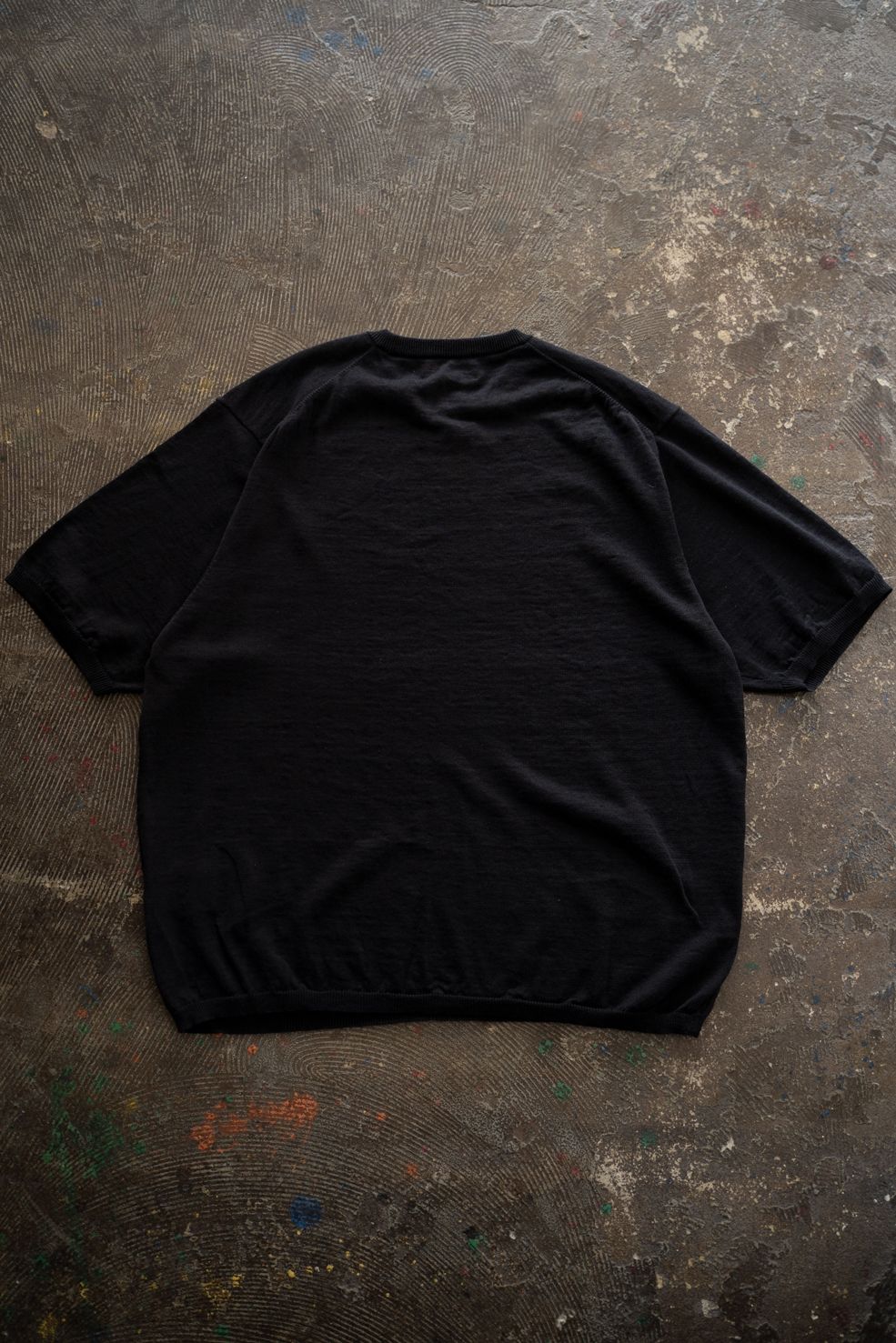 【26SS】リネン×コットンニットTee(INK BLACK)