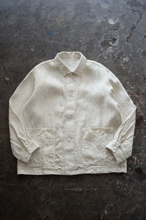 和紙大麻ジャケット(ベンガラ白)