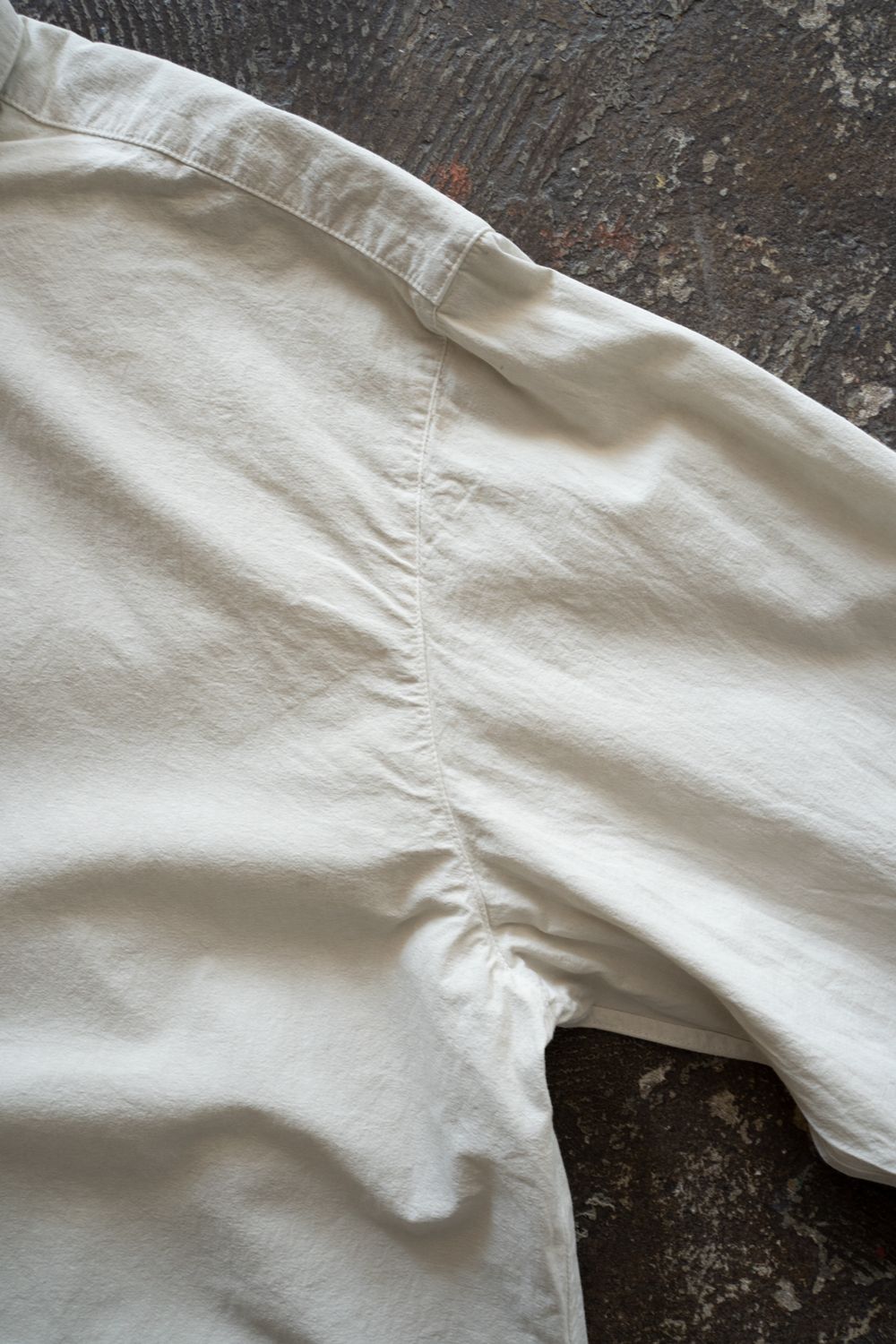 強撚OCブロードシャツ(ベンガラ白)