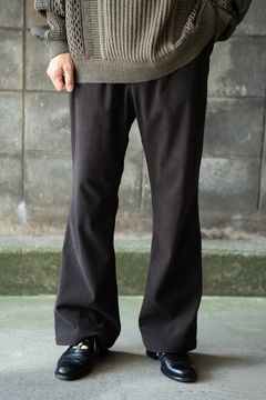 【ラスト1点】1-Tack Corduroy Bootcut Pants/1タックコーデュロイブーツカットパンツ(BROWN)