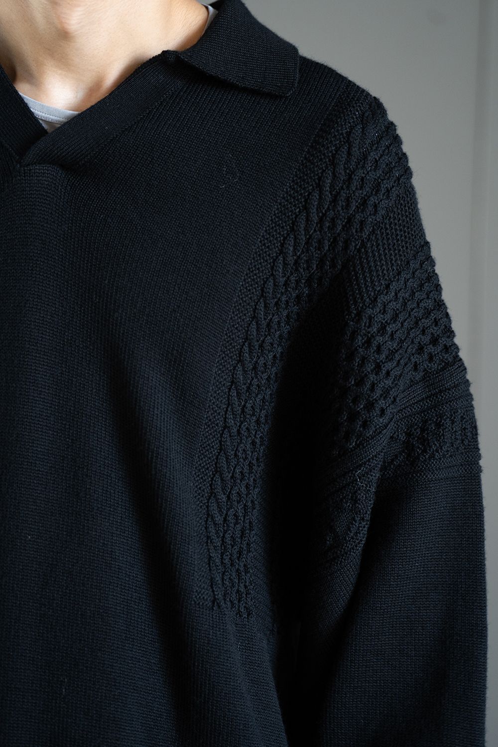 【ラスト1点】【24AW】Hatsuyuki Skipper Knit(BLACK)