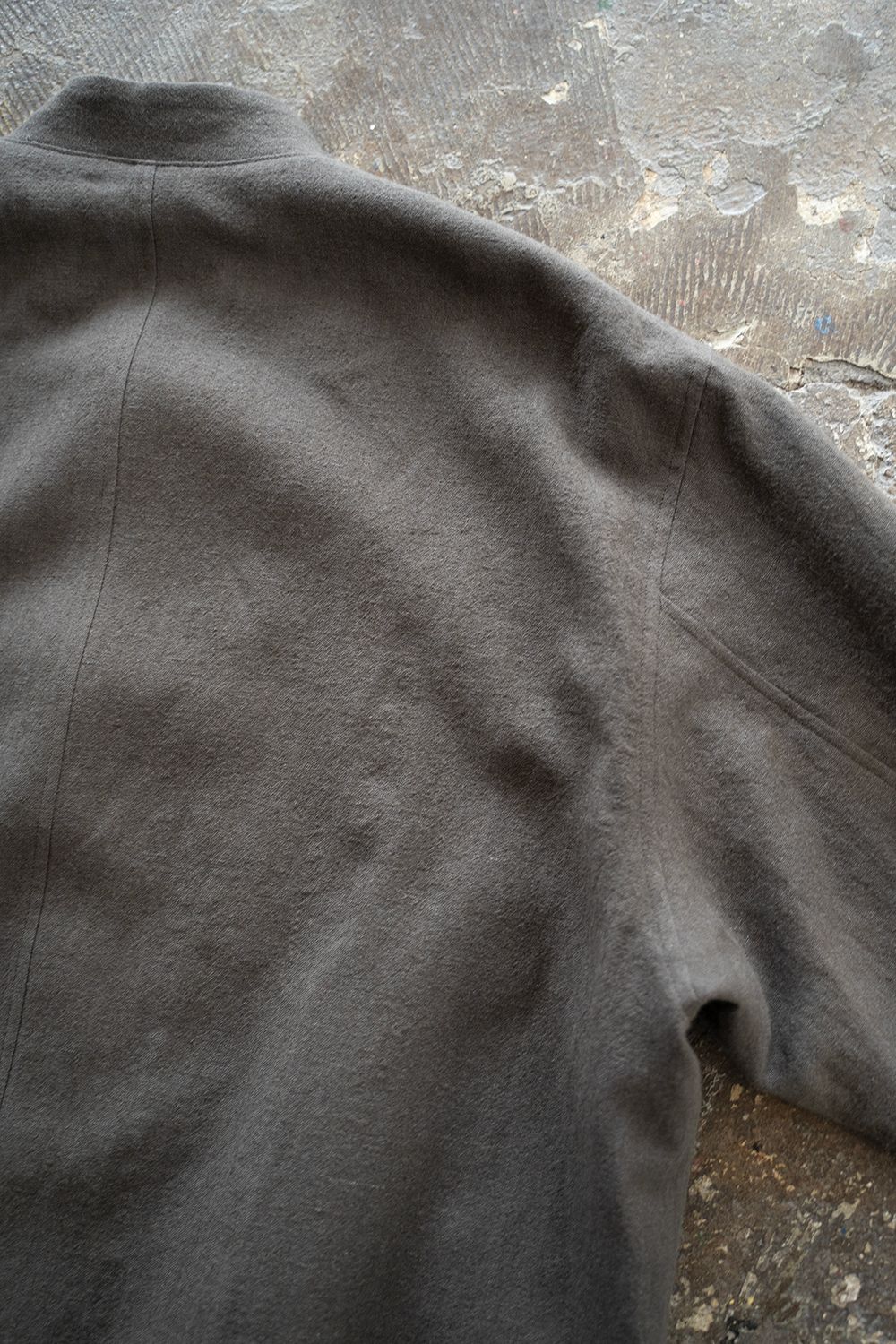 【ラスト1点】【24AW】リネン×ウールスタンドカラーブルゾン(DUSTY BROWN)