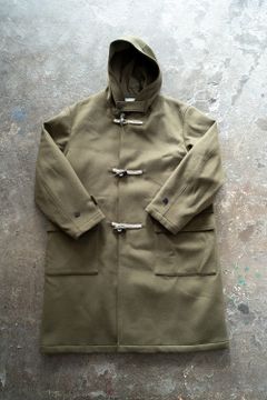 Still By Hand ラスト1点 21aw メルトンシンサレートダッフルコート Olive Salty