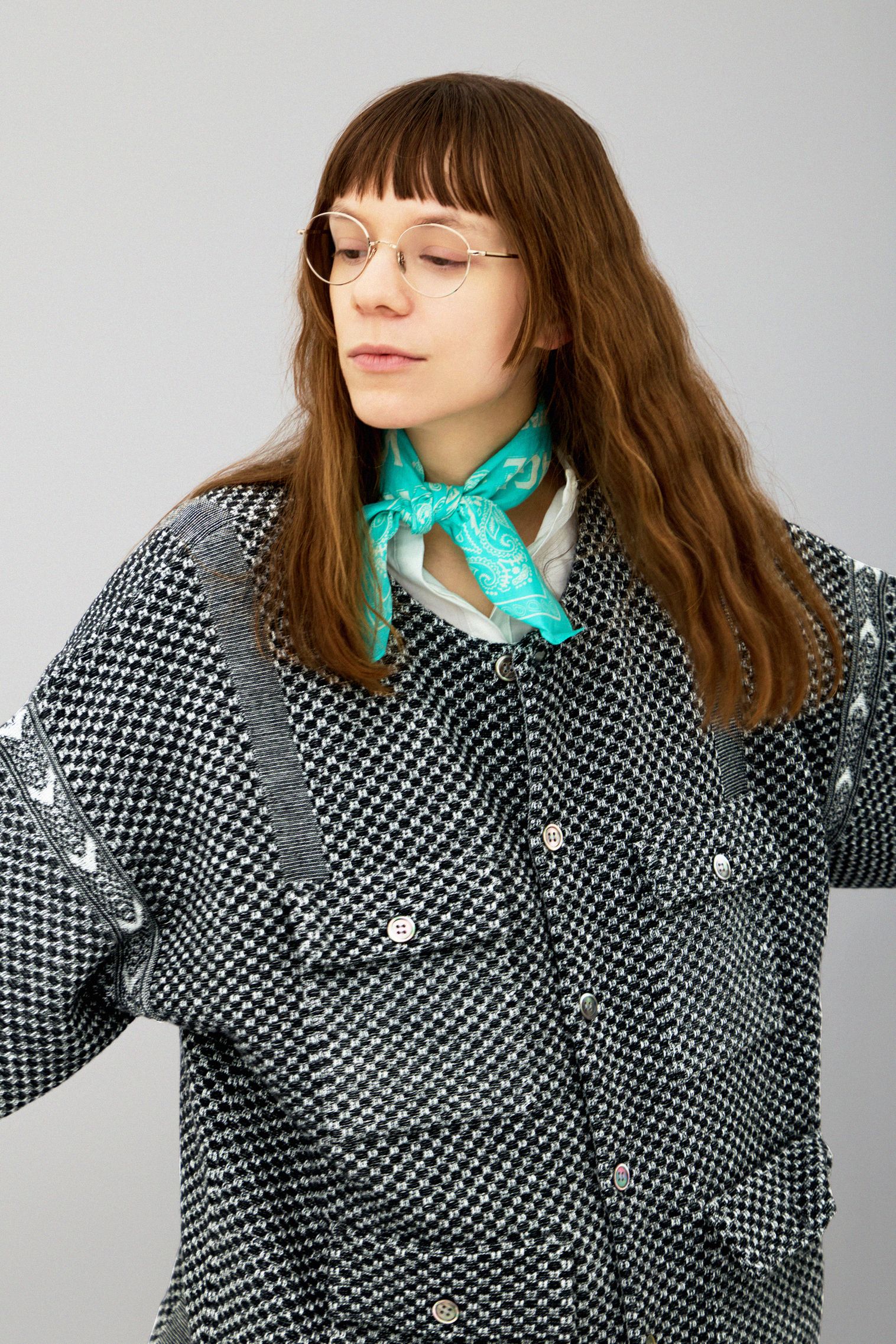 YASHIKI - 【25AW】Shinsetsu Knit Jacket(MIX GRAY) | Salty