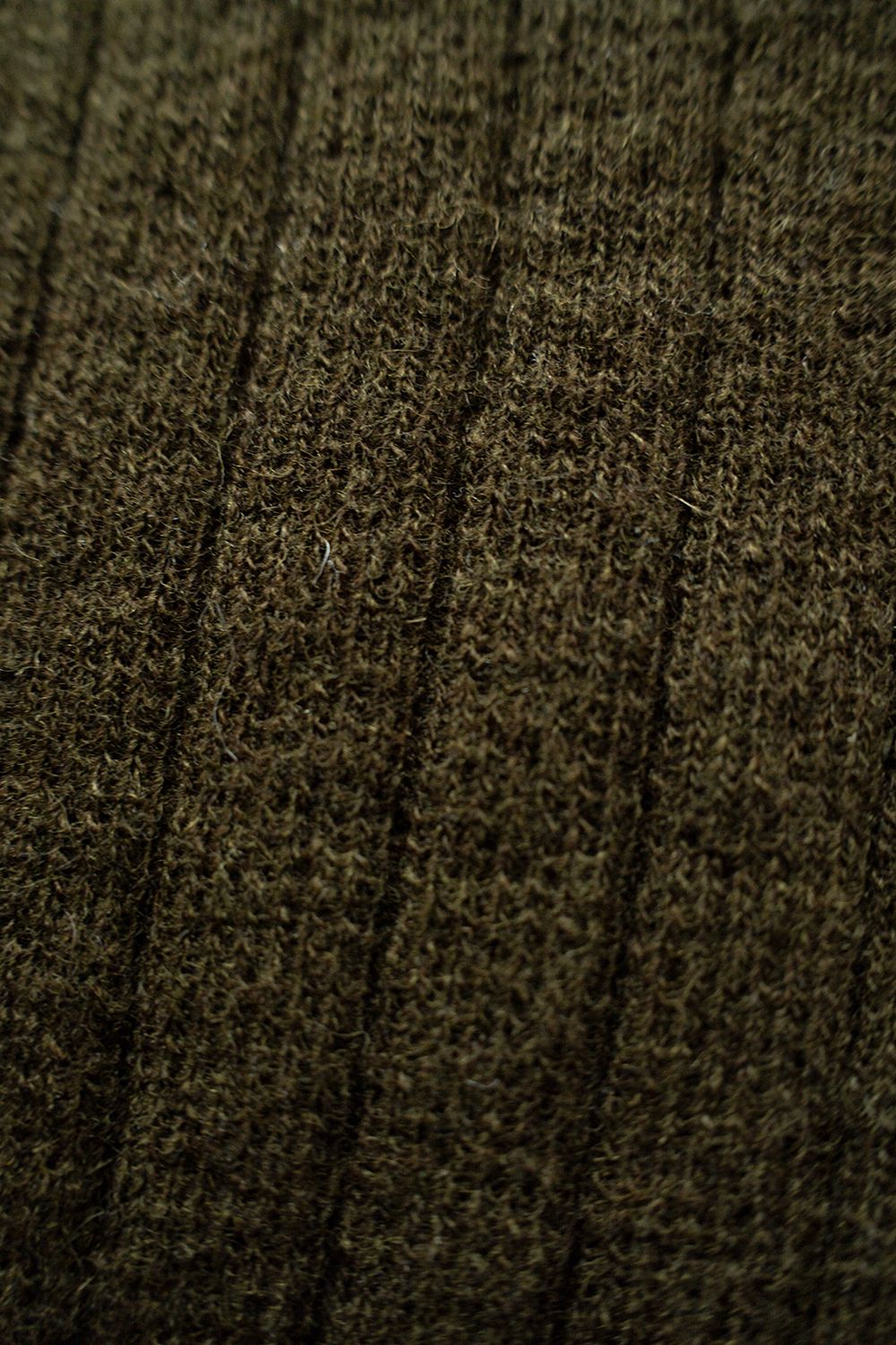 Hard twisted Shetlandwool RIB saddle shoulder crew neck sweater(OLIVE)