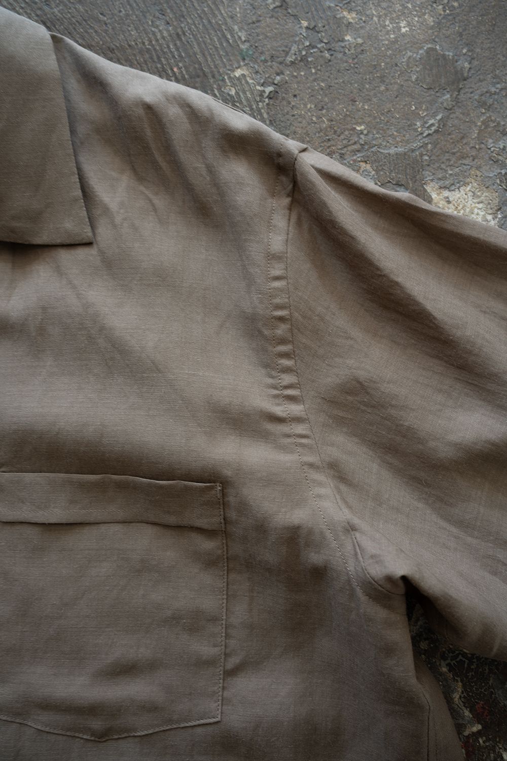 【26SS】セルロース×ラミーオープンカラーシャツ(MOCHA BEIGE)