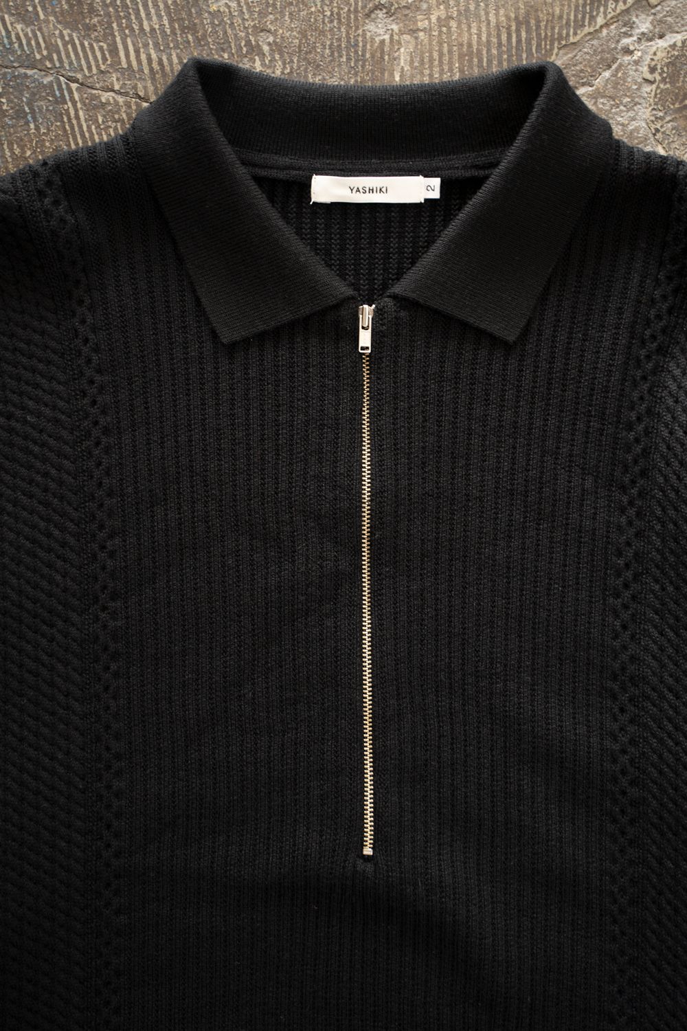 【26AW】Teriha Zip Polo(BLACK)