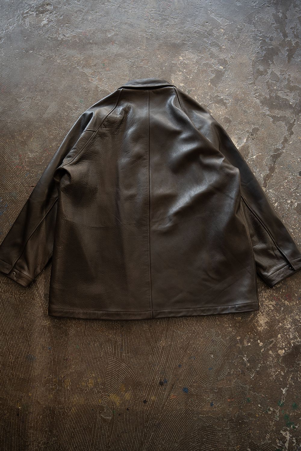 【26AW】カウレザーハーフコート(BROWN CHARCOAL)